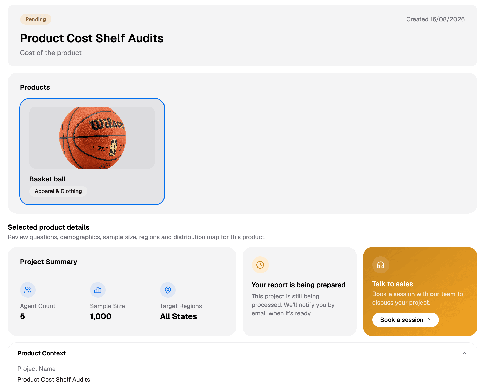 Product Cost Shelf Audits and Project Summary